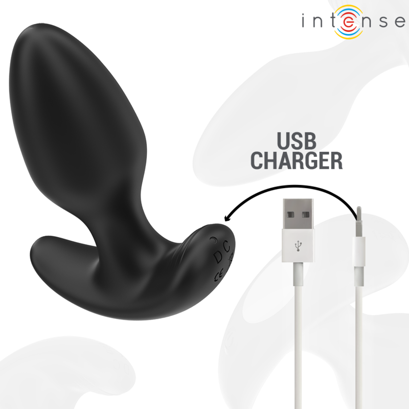 INTENSE - Joey Analplug, 10 Vibrationsmodi, Schwarz, mit Fernbedienung