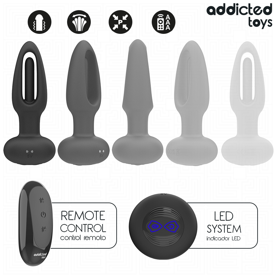 ADDICTED TOYS - ANALPLUG MIT VIBRIERENDER ZUNGE UND FERNBEDIENUNG