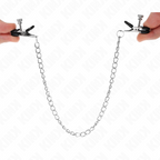 KINK - FLACHE KETTE NIPPELKLEMMEN SILBER 34 CM