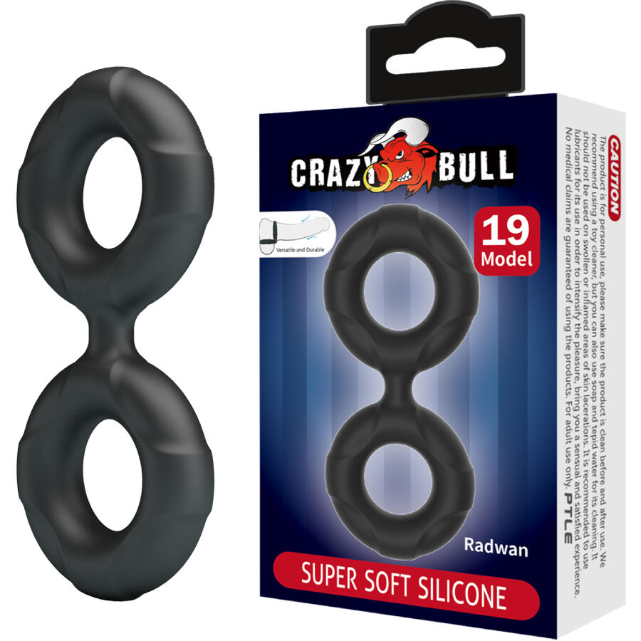 CRAZY BULL – Radwan doppelter Silikon-Penisring, Modell 19