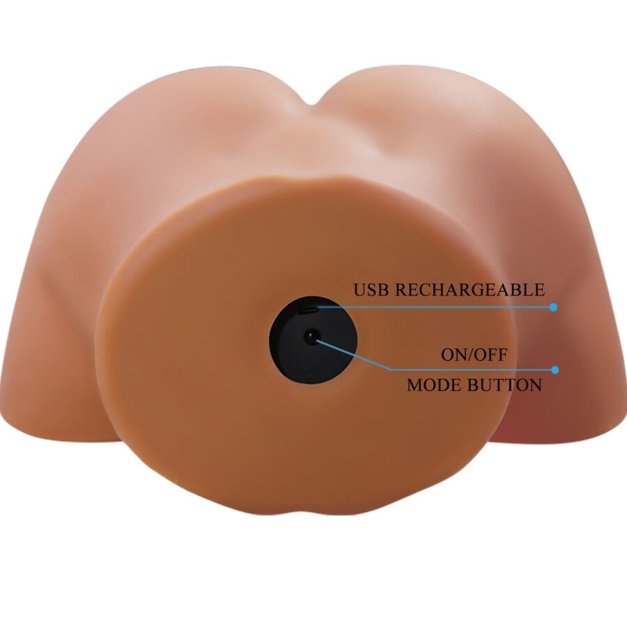 CRAZY BULL - ILANA REALISTISCHER WEIBLICHER PO-VIBRATOR UND SAUGER MIT TON 6,8 KG