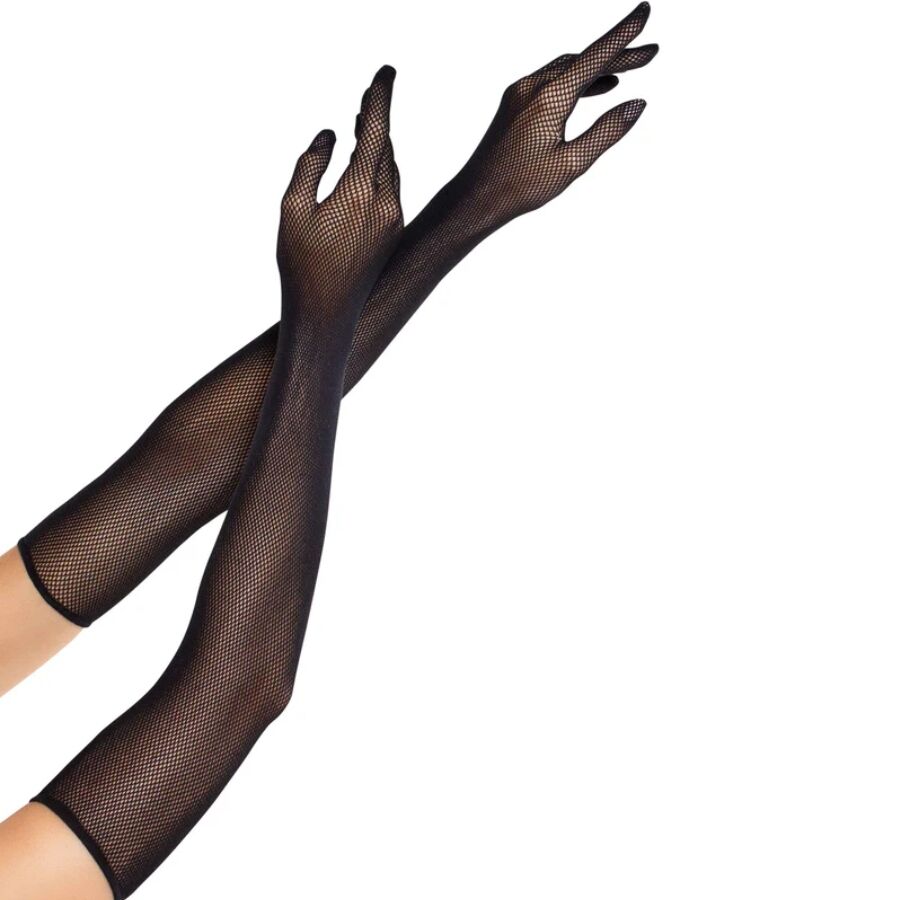LEG AVENUE – Opera Lange Netzhandschuhe Schwarz