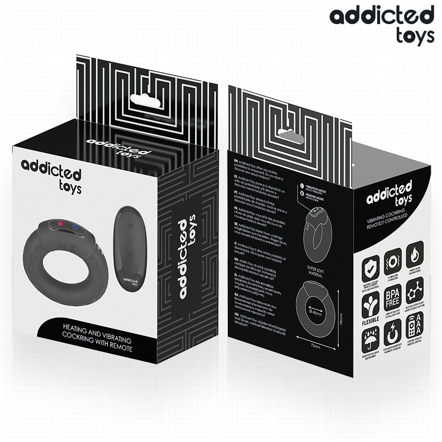 ADDICTED TOYS - VIBRIERENDER COCKRING MIT WÄRMEEFFEKT UND FERNBEDIENUNG
