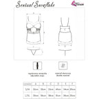 LIVCO CORSETTI FASHION - SENSUAL SNOWFLAKE LC 90603 WEIHNACHTS-CHEMISE + STRING + HAARBAND S/M