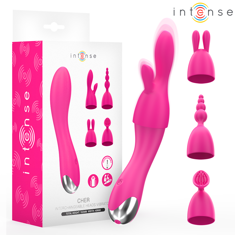INTENSE – Cher Vibrator mit 20 Mustern und austauschbaren Aufsätzen