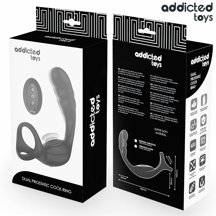 ADDICTED TOYS - DOPPELTER PROSTATIK-COCKRING MIT FERNBEDIENUNG