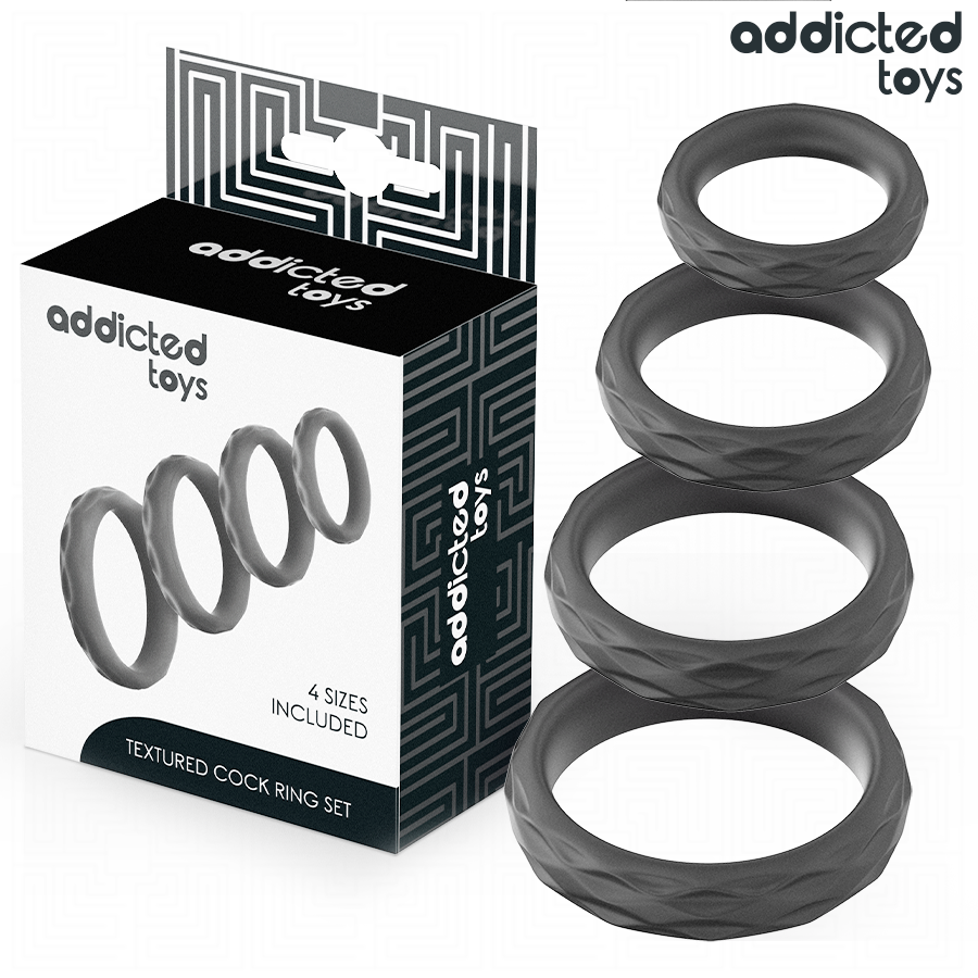 ADDICTED TOYS – Set Mit Strukturiertem Cockring In 4 Grössen