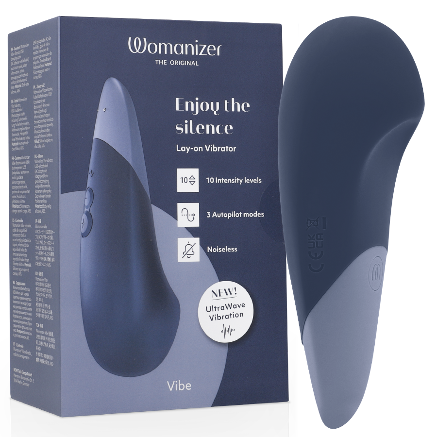 WOMANIZER – Vibe Lay-On Silent Vibrator Dunkelblau