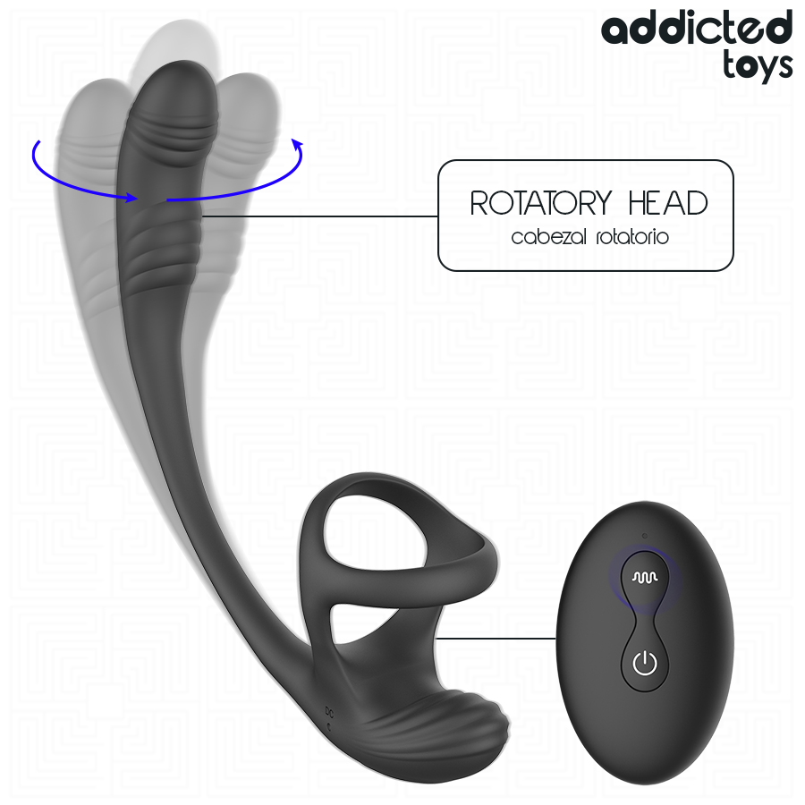 ADDICTED TOYS – Analplug mit Vibration, 360°-Wellenfunktion und Hodenstimulator