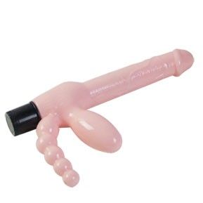 BAILE - Trägerloser TPR-Vibrator mit Analstimulator, 25,4 cm