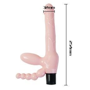 BAILE - Trägerloser TPR-Vibrator mit Analstimulator, 25,4 cm