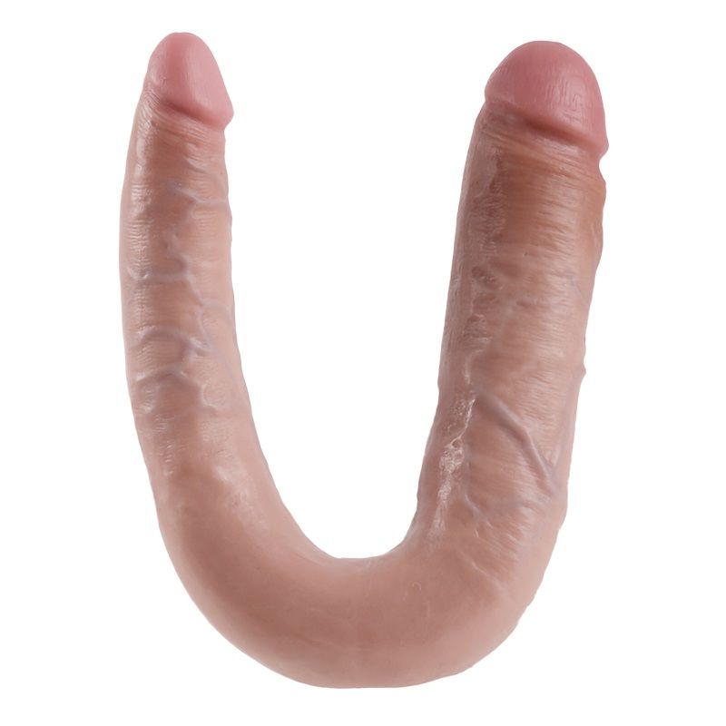 KING COCK - Doppelpenetrations-Dildo Natur, 17,8 cm