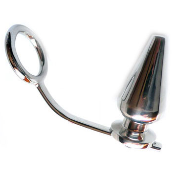 METAL HARD - Stahlring mit Analplug, 45 × 50 mm