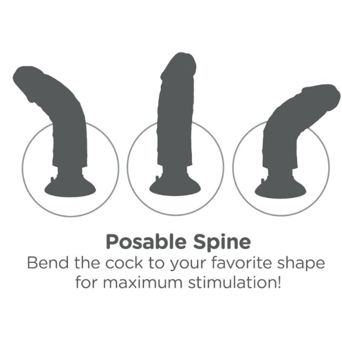KING COCK - Vibrator-Dildo mit Hoden, 17,78 cm, Natur