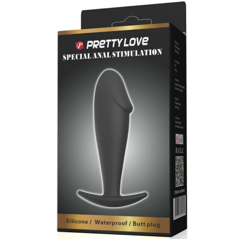PRETTY LOVE - Silikon-Analplug in Penisform Schwarz