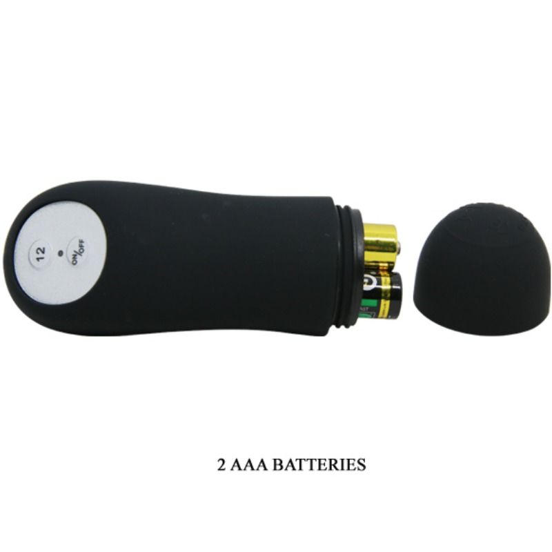 PRETTY LOVE - Silikon-Analplug mit extra Stimulation und 12 Vibrationsmodi Schwarz