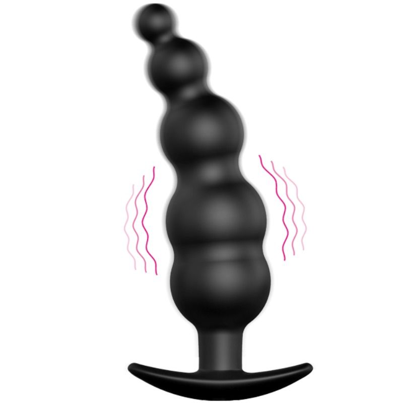 PRETTY LOVE - Silikon-Analplug mit extra Stimulation und 12 Vibrationsmodi Schwarz