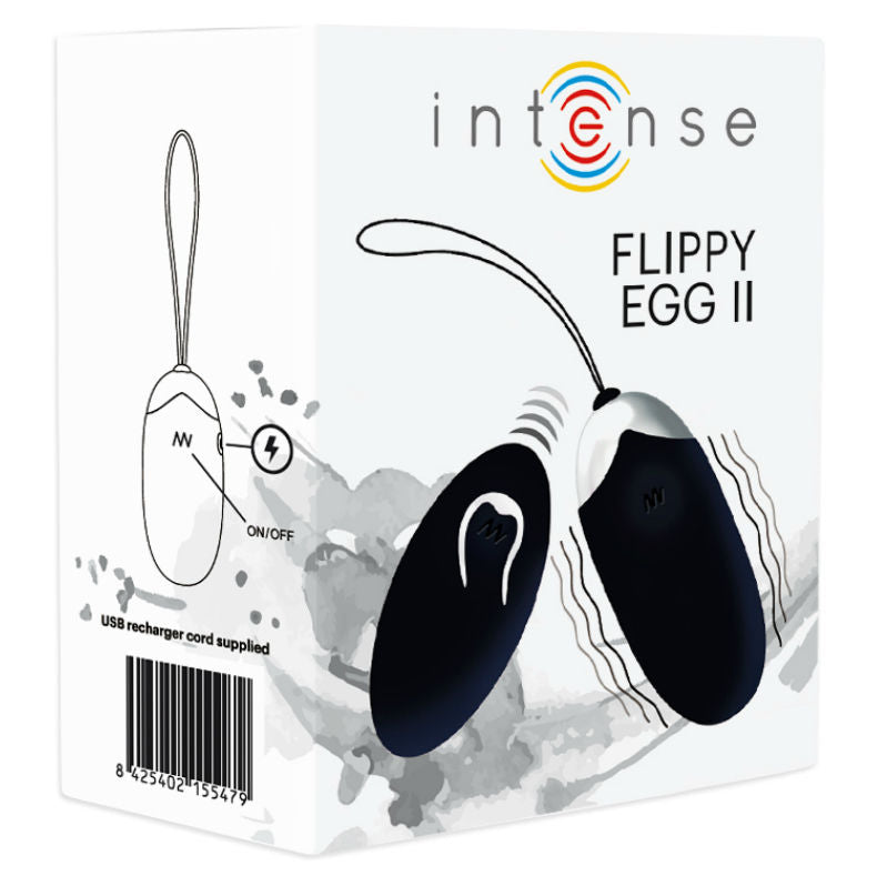 INTENSE - Flippy II vibrierendes Ei mit Fernbedienung Schwarz diskret