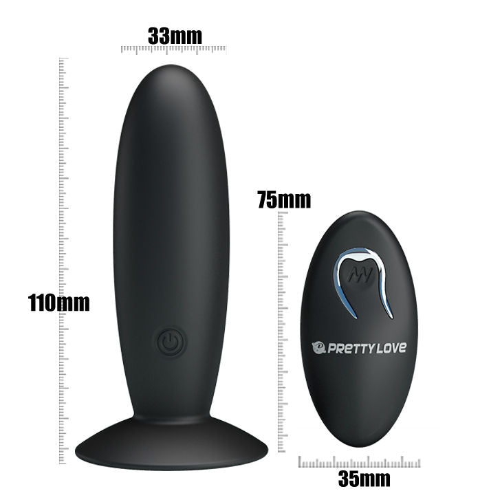 PRETTY LOVE - Wiederaufladbarer vibrierender Analplug mit Fernbedienung