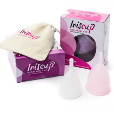 IRISCUP - Menstruationstasse Größe A Rosa mit Sterilisationsbeutel