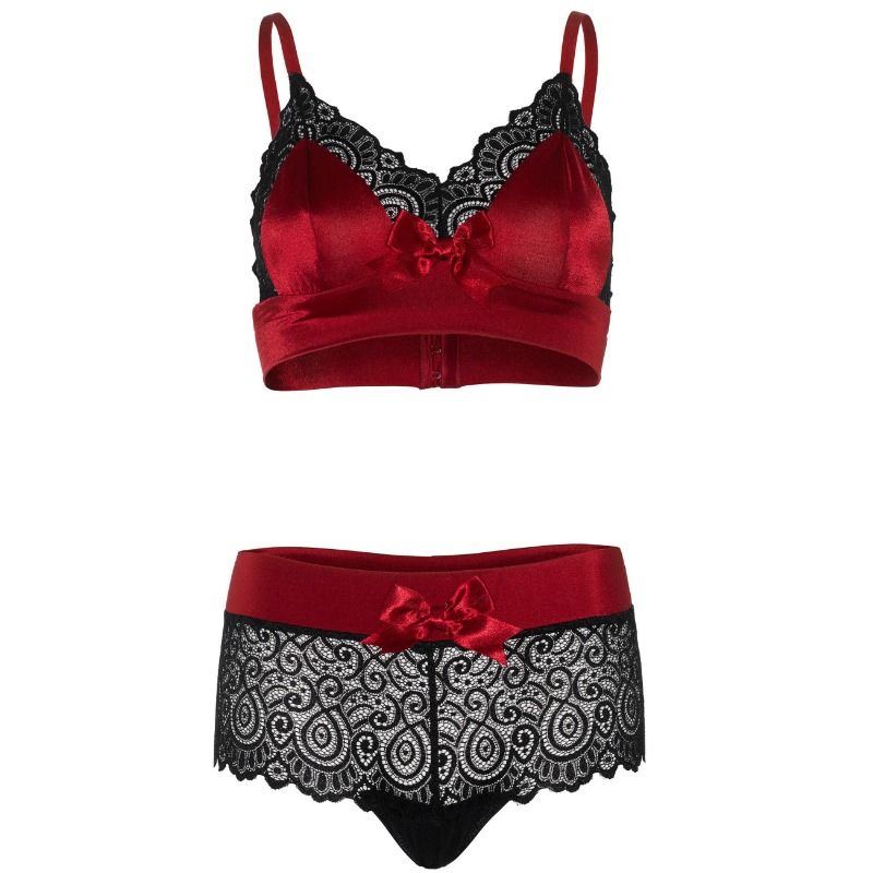 LEG AVENUE – 2-teiliges Set Schwarz/ Rot