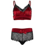 LEG AVENUE – 2-teiliges Set Schwarz/ Rot