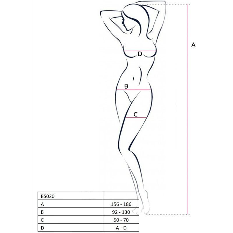 PASSION – Woman BS020 Bodystocking Schwarz One Size