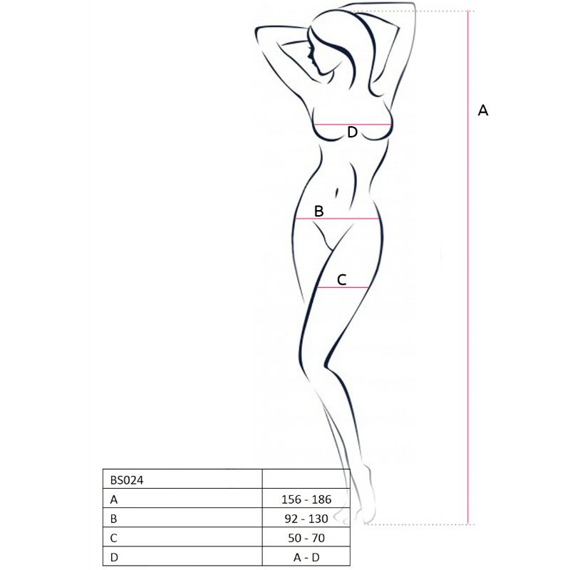 PASSION – Woman BS024 Bodystocking Schwarz One Size