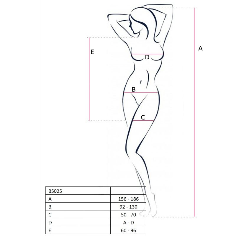 PASSION – Woman BS025 Bodystocking im Kleidstil Weiß One Size (Einheitsgröße)