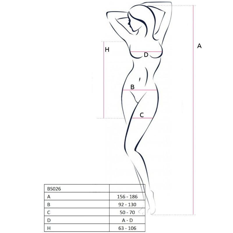 PASSION – Woman BS026 Bodystocking im Kleidstil Schwarz One Size (Einheitsgröße)