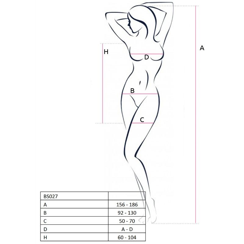 PASSION – Woman BS027 Bodystocking im Kleidstil Weiß One Size (Einheitsgröße)