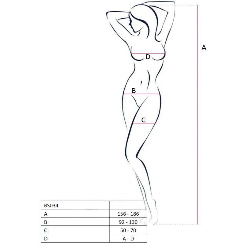 PASSION – Woman BS034 Bodystocking Rot One Size