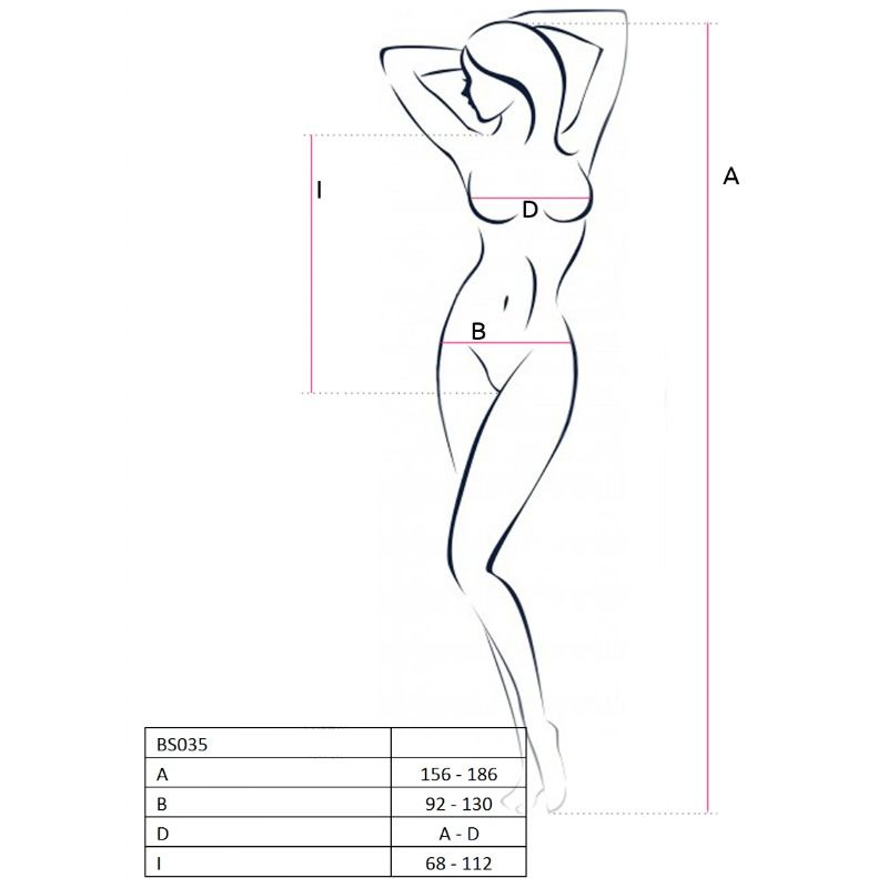 PASSION – Woman BS035 Bodystocking Rot One Size (Einheitsgröße)