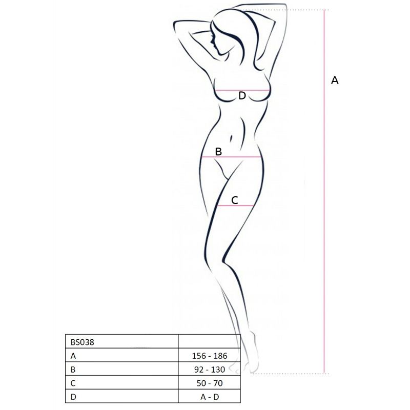 PASSION – Woman BS038 Bodystocking Schwarz One Size