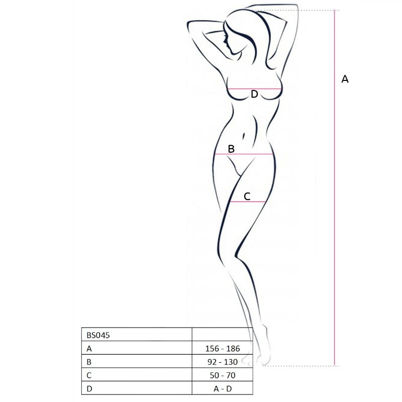 PASSION – Woman BS045 Bodystocking Schwarz One Size