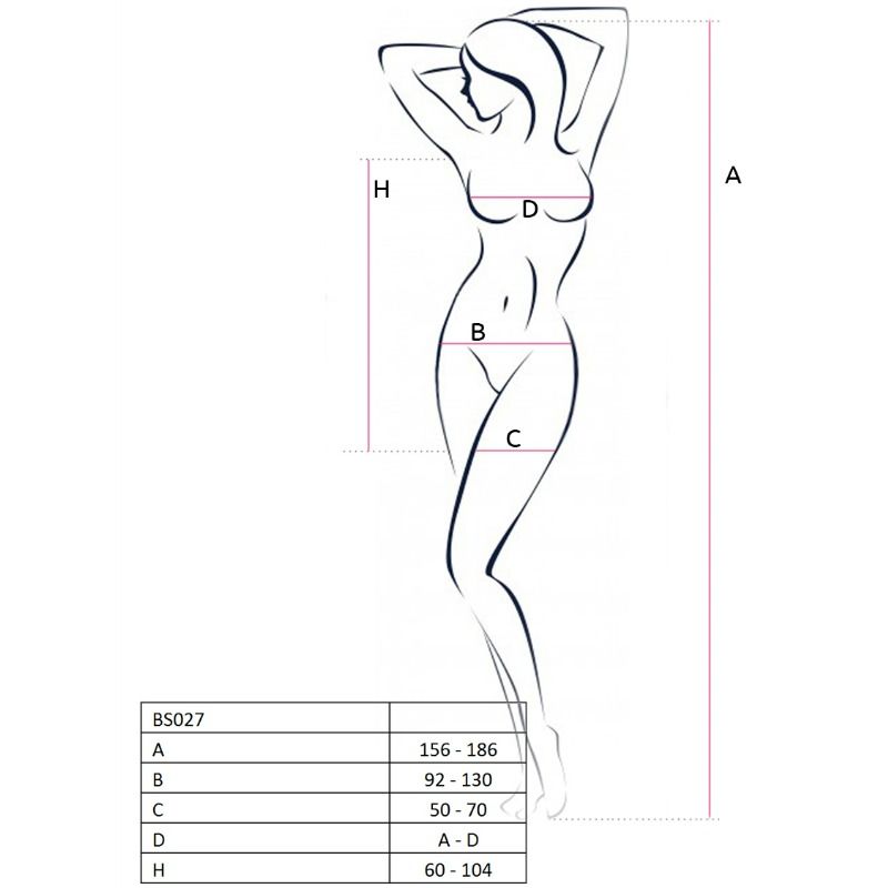 PASSION – Woman BS027 Bodystocking im Kleidstil Schwarz One Size (Einheitsgröße)