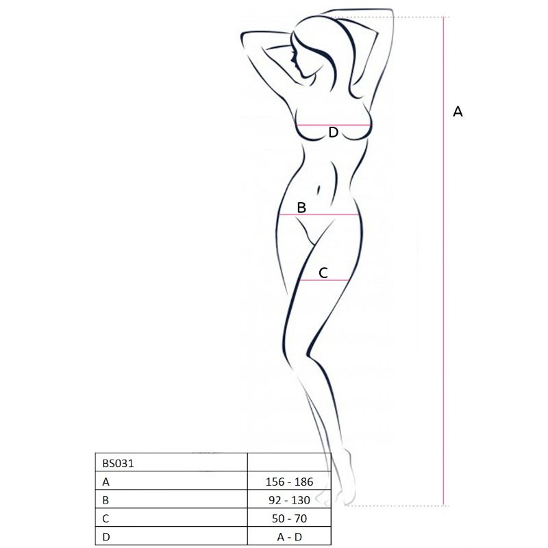 PASSION – Woman BS031 Bodystocking Schwarz One Size