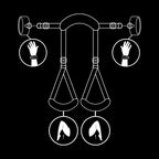 FETISH SUBMISSIVE - POSITION MIT OFFENEN BEINEN UND HANDSCHELLEN MIT NOPRENE-FUTTER