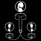 FETISH SUBMISSIVE - HALSKETTE UND HANDSCHELLEN AUS VEGANEM LEDER MIT NOPRENE-FUTTER