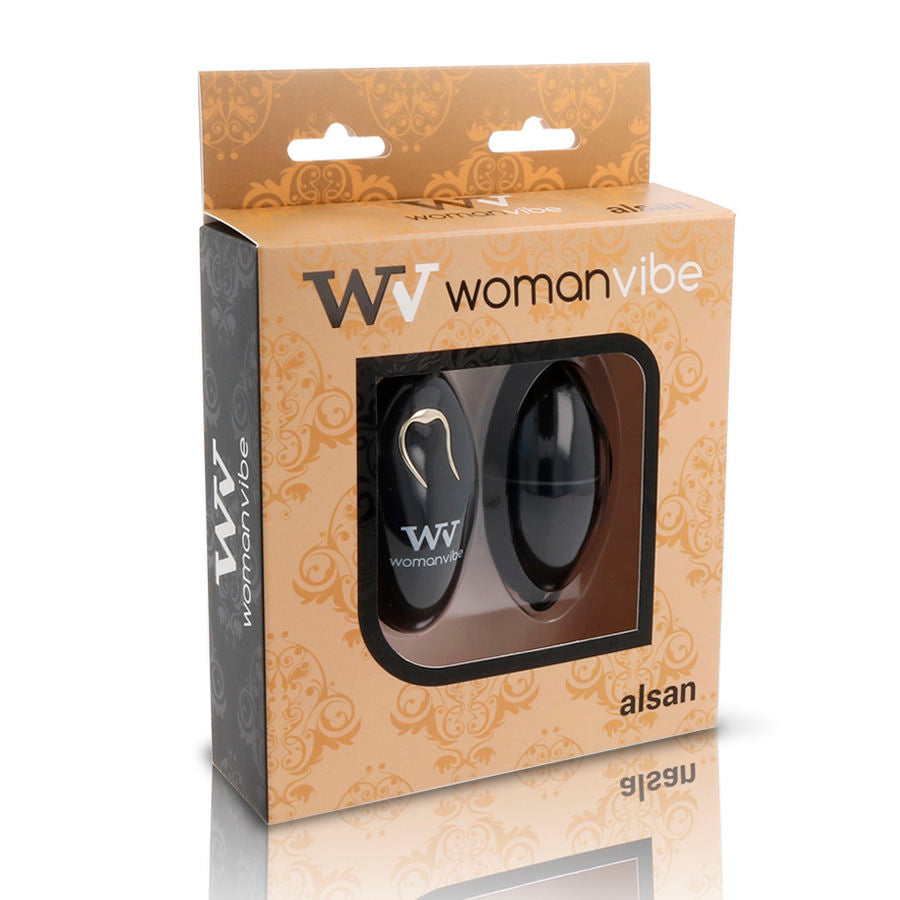 WOMANVIBE - Alsan Silikon-Vibrations-Ei mit Fernbedienung Schwarz