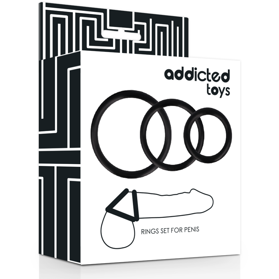 ADDICTED TOYS - Penisring-Set Schwarz