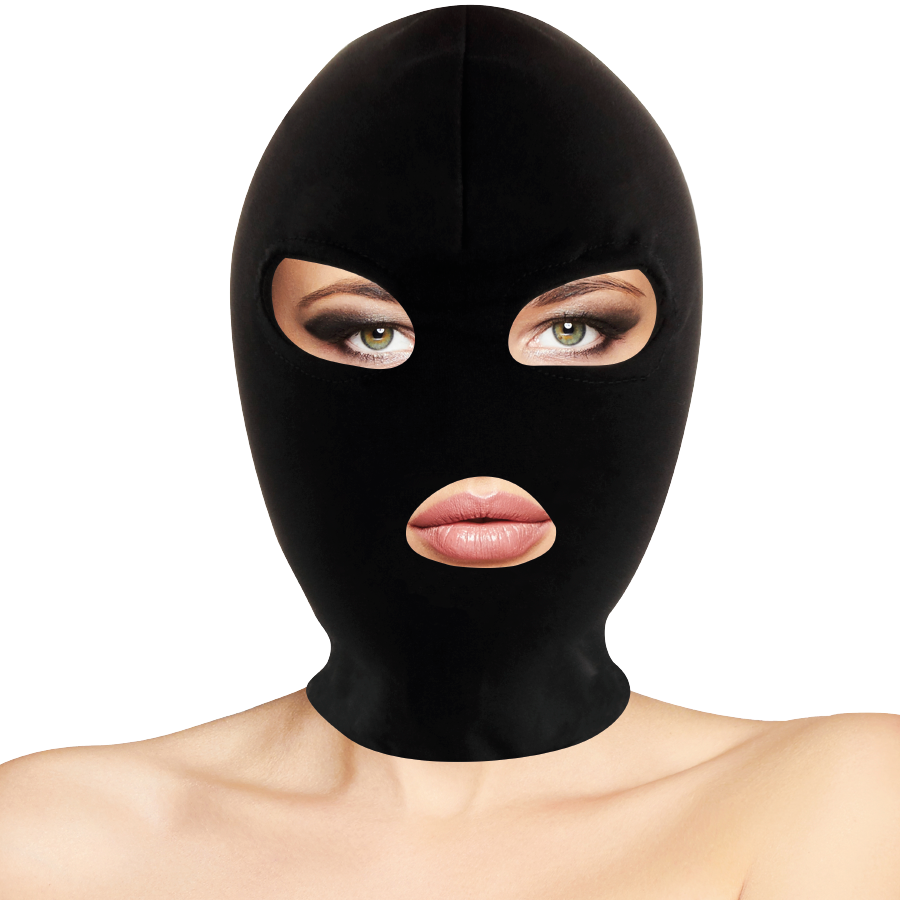 DARKNESS – BDSM-Submission-Maske, Mund und Augen schwarz