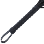 DARKNESS – Schwarze Bondage-Peitsche mit Ledergriff