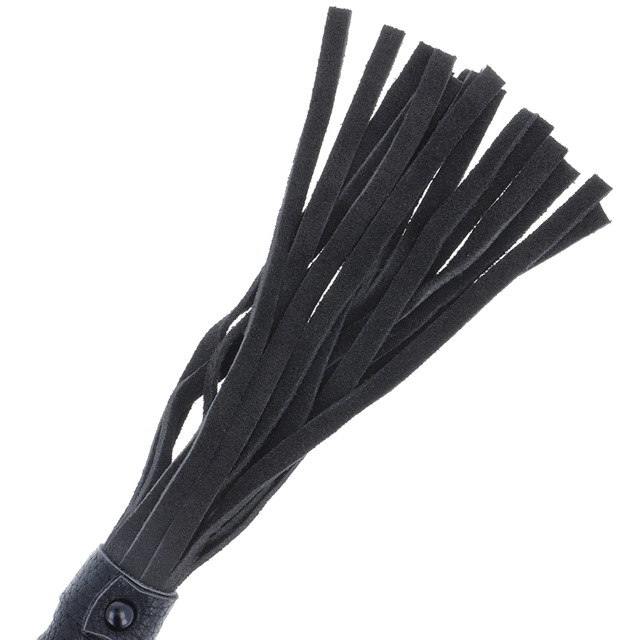 DARKNESS – Schwarze Bondage-Peitsche mit Ledergriff