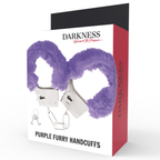 Darkness Handschellen Metall mit Lila Plüsch