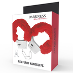 Darkness Handschellen Metall mit Rotem Plüsch