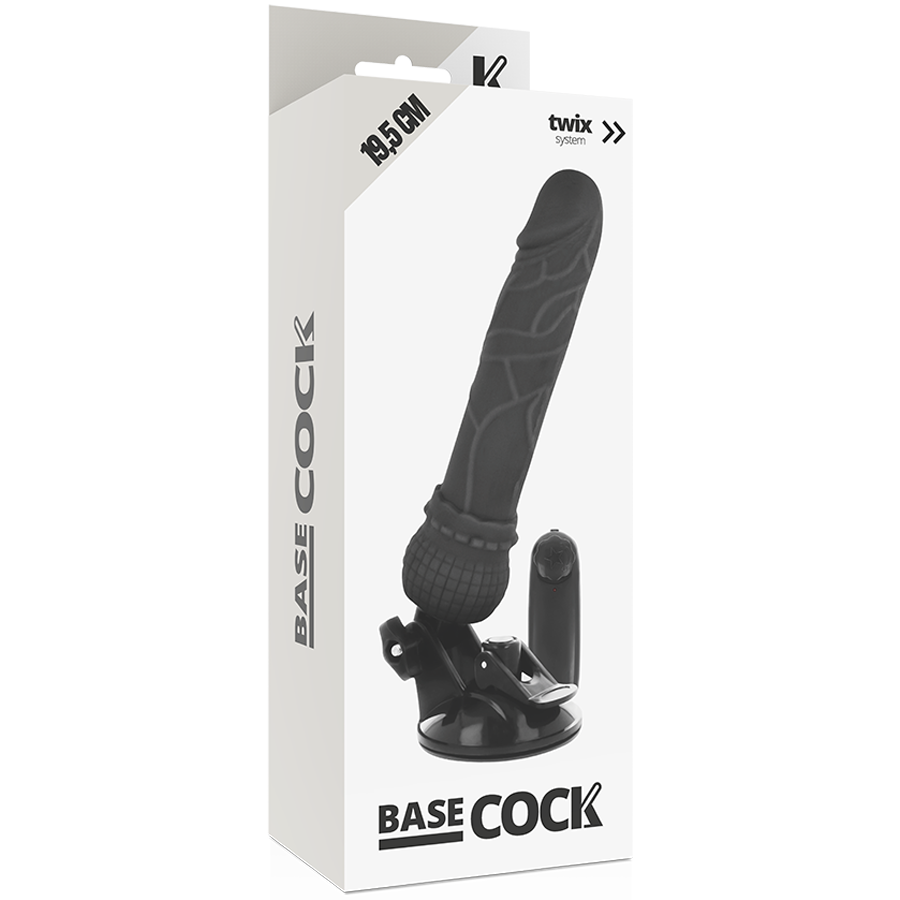 BASECOCK - Realistischer Vibrator mit Fernbedienung Natur, 19,5 cm Ø 4 cm