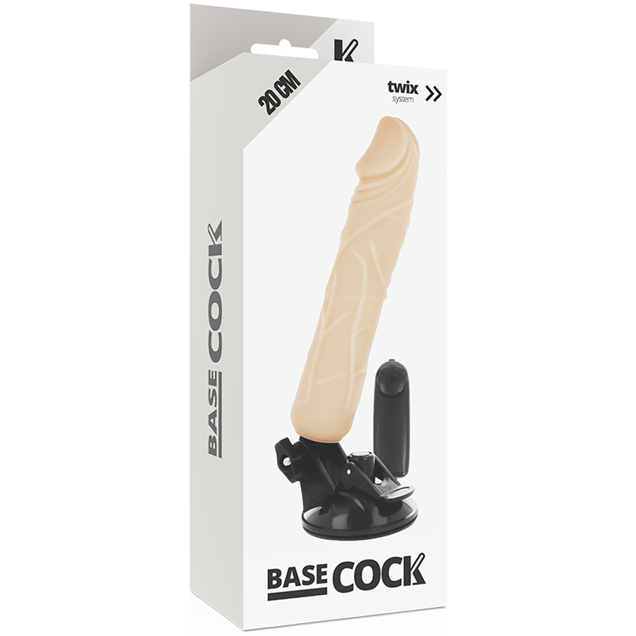 BASECOCK - Realistischer Vibrator mit Fernbedienung Natur, 20 cm, Ø 4 cm