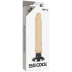 BASECOCK - Realistischer Vibrator 2-in-1 Natur, 20 cm Ø 4 cm