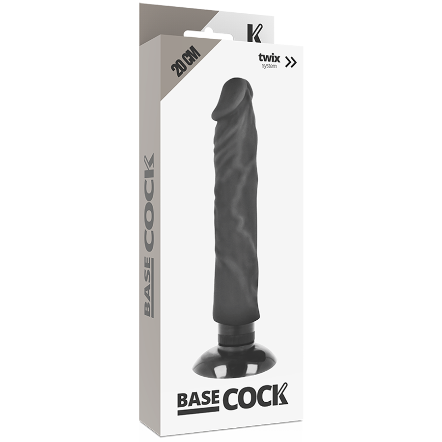 BASECOCK - Realistischer Vibrator 2-in-1 Natur, 20 cm Ø 4 cm